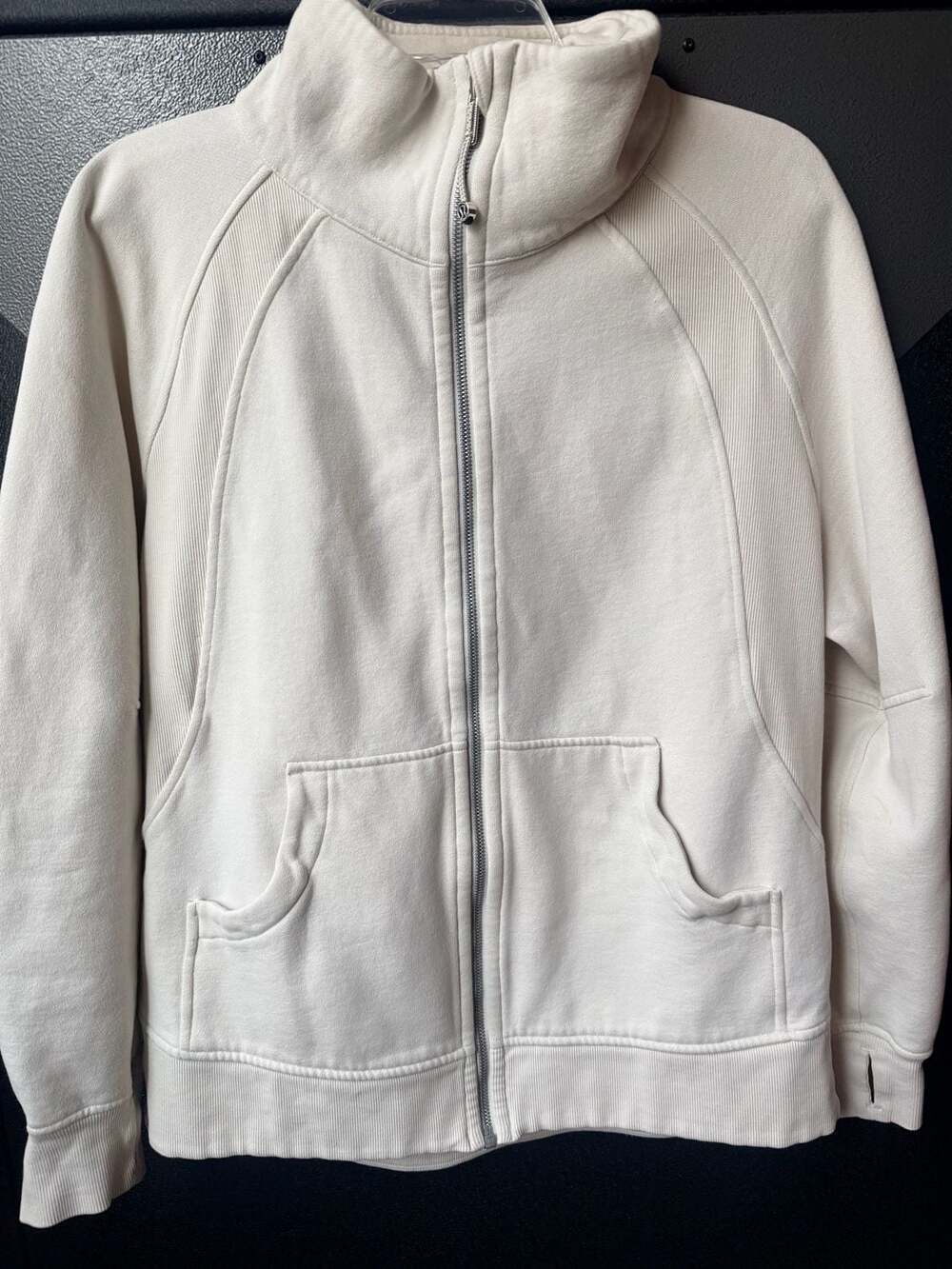Lululemon Scuba Oversized Funnel Neck Full Zip Size M/L Ivory Jacket